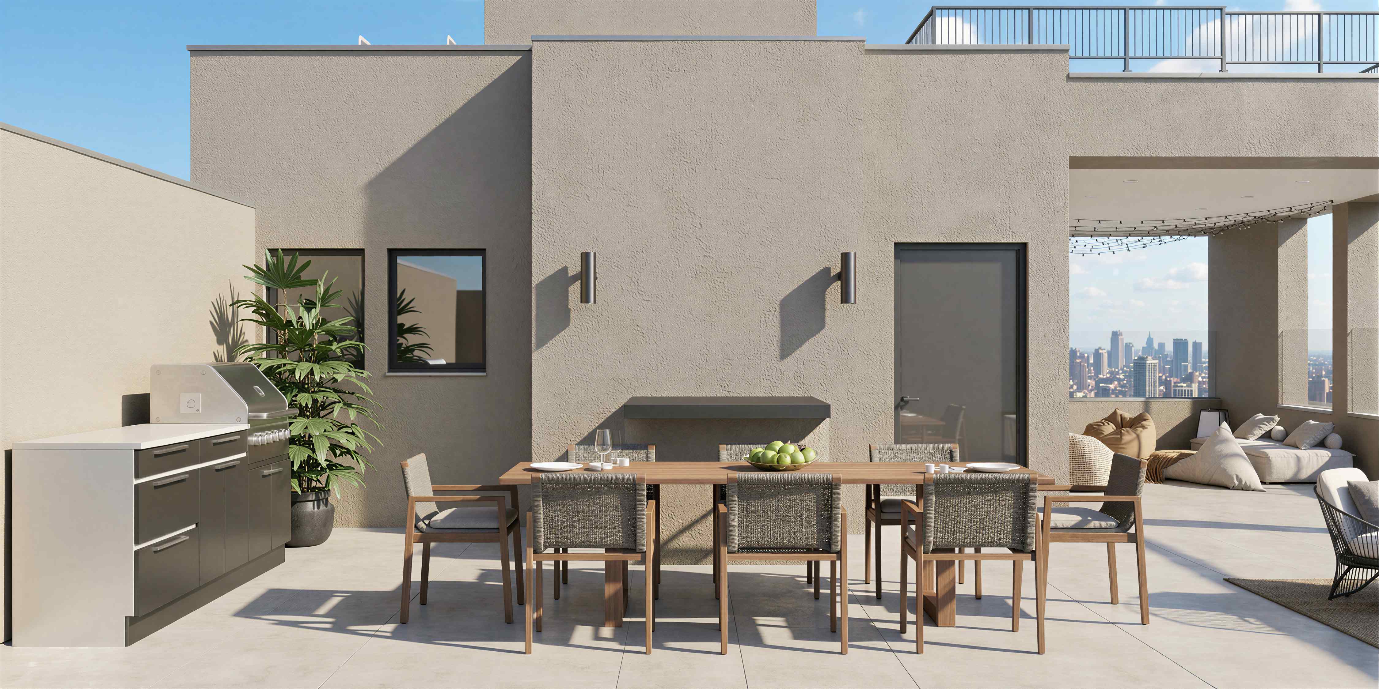 The Parisian rooftop terrace with outdoor dining