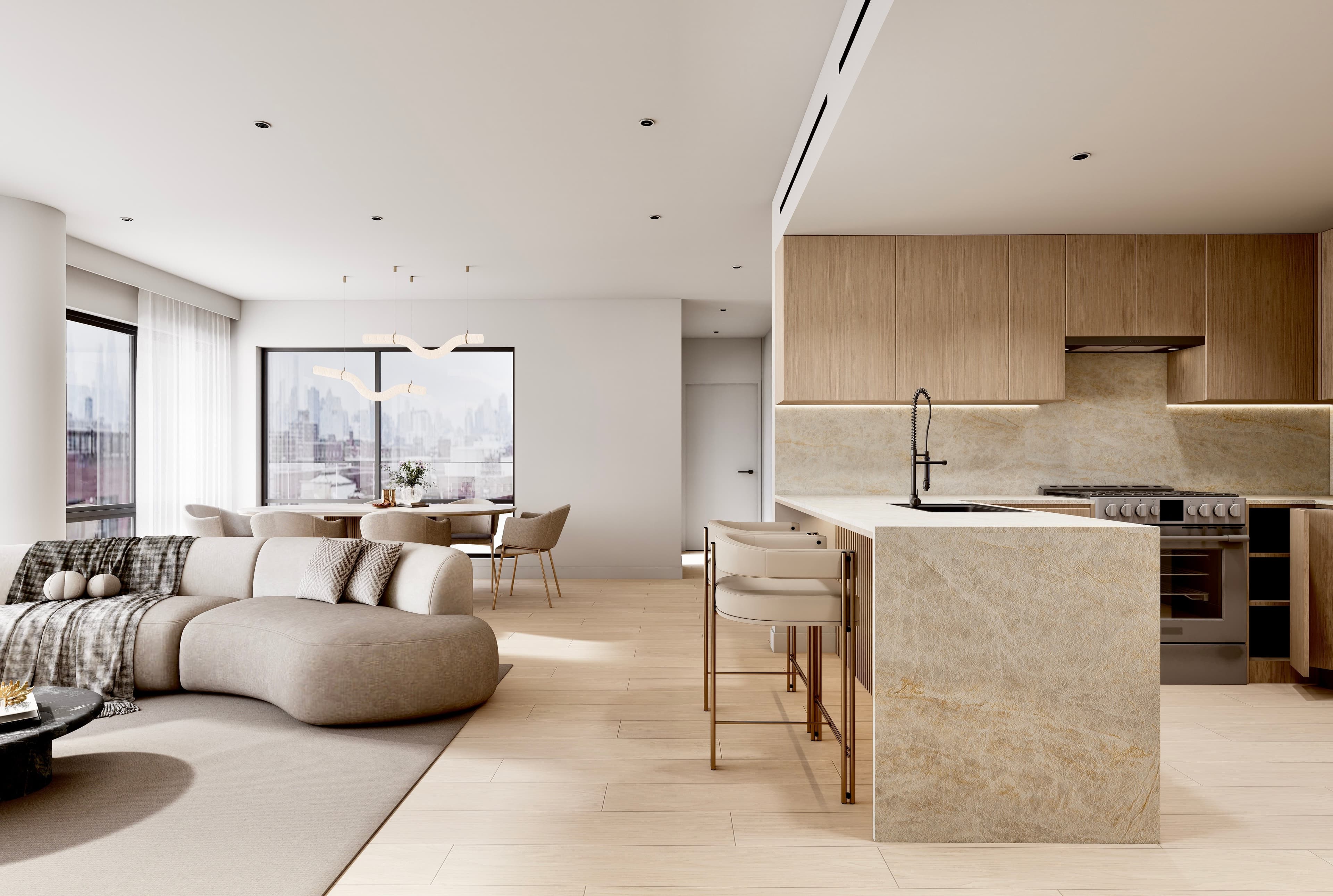 The Parisian living room with city views