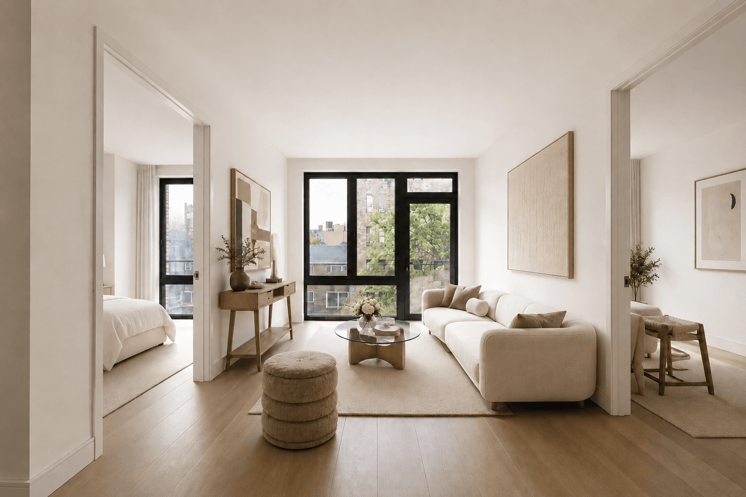 The Parisian open-plan living and dining